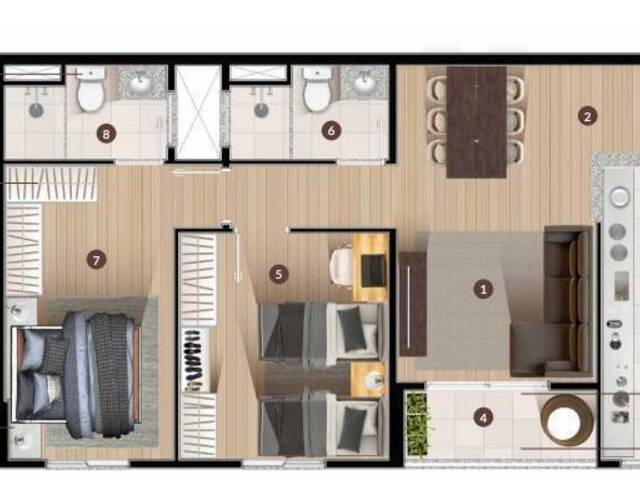 #1029 - Apartamento para Venda em Jacareí - SP - 1